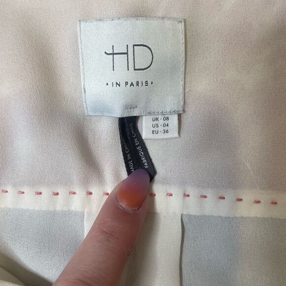 Anthropologie HD in Paris Cream Pink Sparkle Elinor Ruffle Long Sleeve Top - Picture 15 of 17